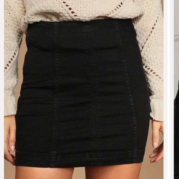 Free People Washed Black Mini Skirt 2 - Picture 8 of 8